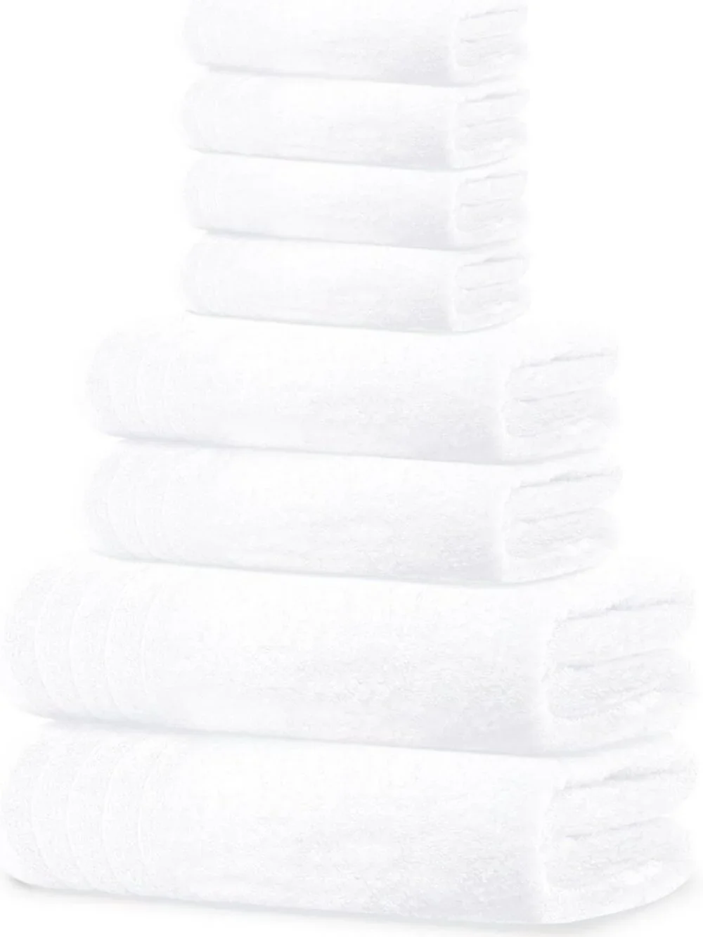 Luxurious 8-Piece Towel Set - 2 Extra Large Bath Towels, 2 Hand Towels, 4